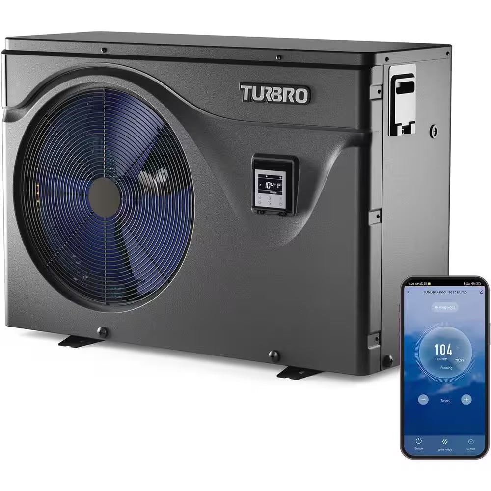 75,000 BTU Inverter Swimming Pool Heat Pump for above and in Ground Pools and Spas, All Electric Heater, Beluga B75V