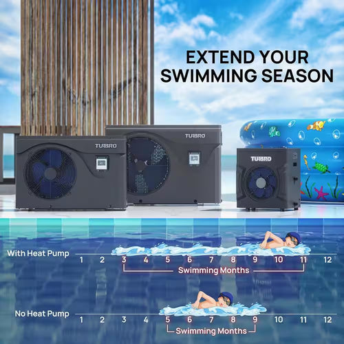 75,000 BTU Inverter Swimming Pool Heat Pump for above and in Ground Pools and Spas, All Electric Heater, Beluga B75V